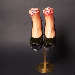 1960s Black Patent Leather Wedge Heels